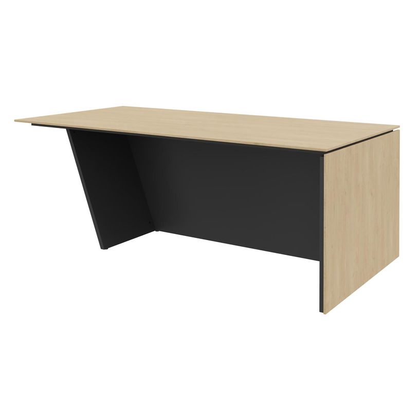 3253310544055-Bureau KHEOPS avec pied droit à droite - L200 - plateau imitation chêne clair - structur-P_405223982_1-0
