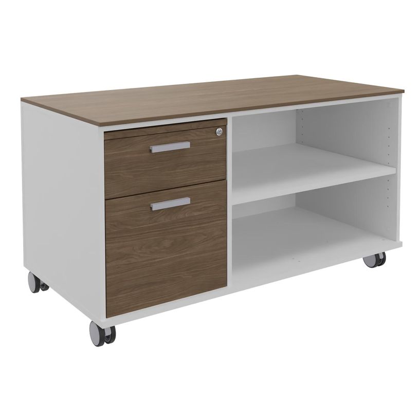 3253310544208-Console mobile KHEOPS - L120XP60XH66 cm - 2 tiroirs dont 1 DS - structure blanc perle - fi-P_405223996_1-0