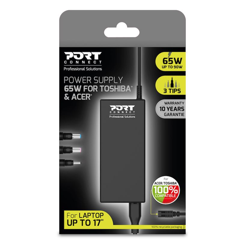 3567042030107-PORT - Chargeur secteur pour ordinateur portable ACER/TOSHIBA - 65 Watt --1