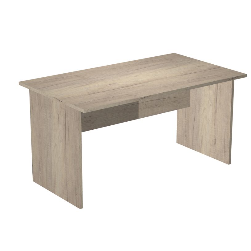 7331920009280-Bureau droit Trend - L140 - Pieds panneaux - plateau imitation chêne canadien-P_405224079_1-0