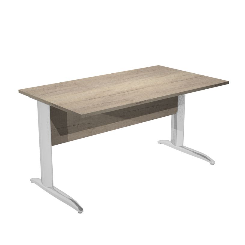 7331920009440-Bureau droit Trend - L140 - Pieds métals - plateau imitation chêne canadien - pied effet-P_405224087_1-0