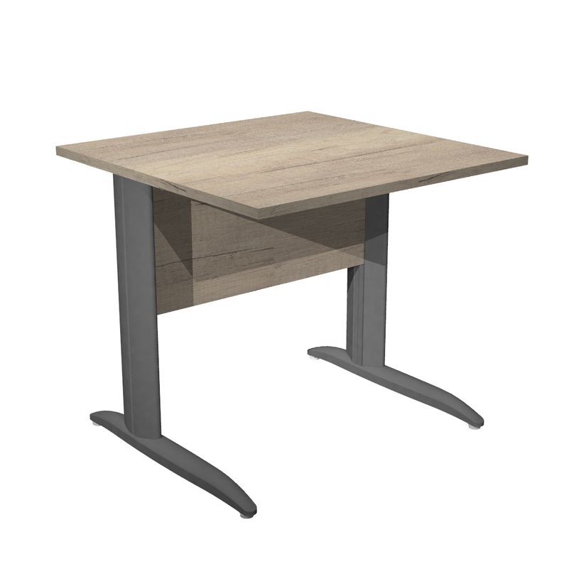 7331920009464-Bureau droit Trend - L80 - Pieds métals - plateau imitation chêne canadien - pied anthra-P_405224093_1-0