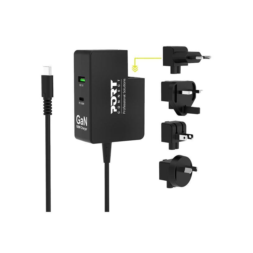 3567049021030-PORT Connect - Chargeur secteur universel USB-C et USB-A Quick Charge - GaN 100 Watt -P_405224211_17-11