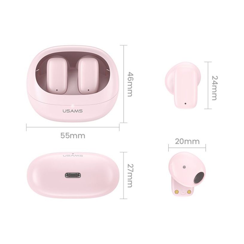 6958444910215-USAMS TD Series TD22 - Écouteurs sans fil avec micro - rose-P_405224303_11-10