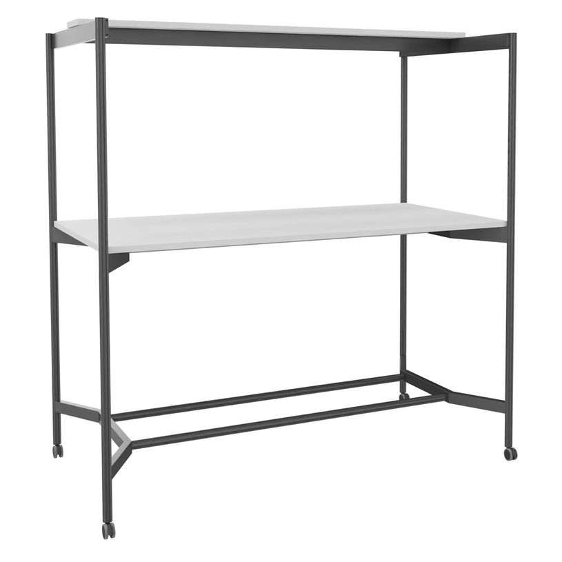 3253310546929-Table Coworking ELKI - L180 - plateau blanc perle - pied carbone-P_405224326_1-0