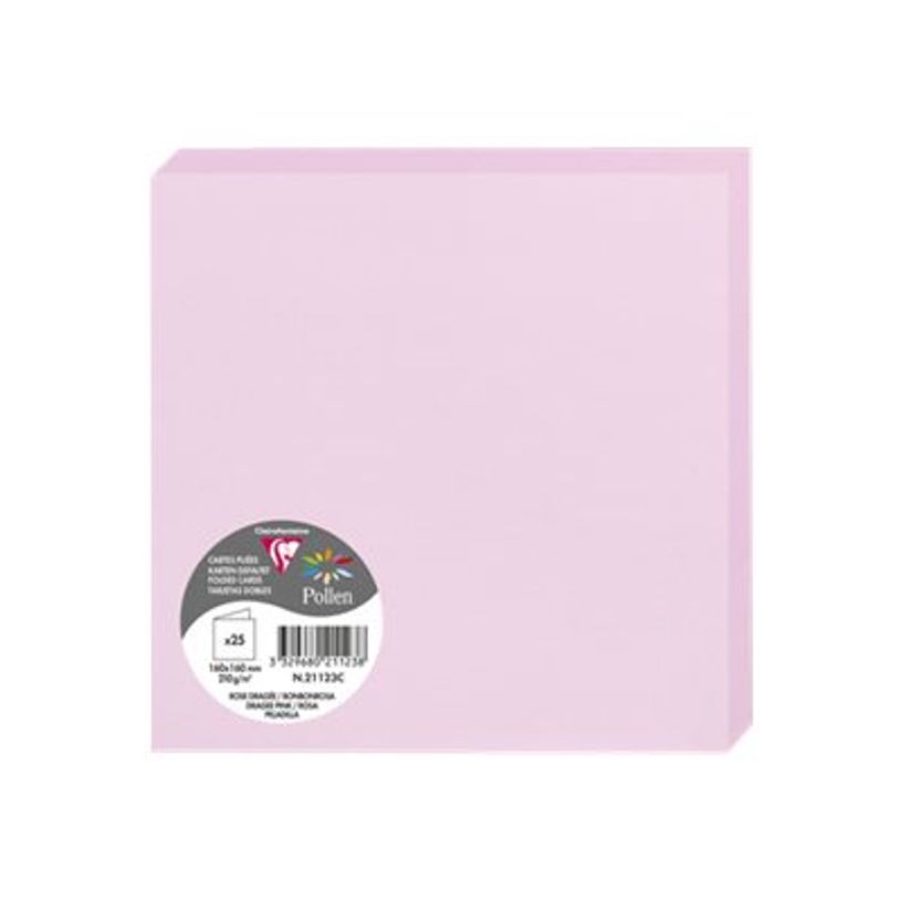 3329680211238-Clairefontaine Pollen - Papier - rose dragée - 160 x 160 mm - 210 g/m² - 25 carte(s) car-P_405224458_2-1