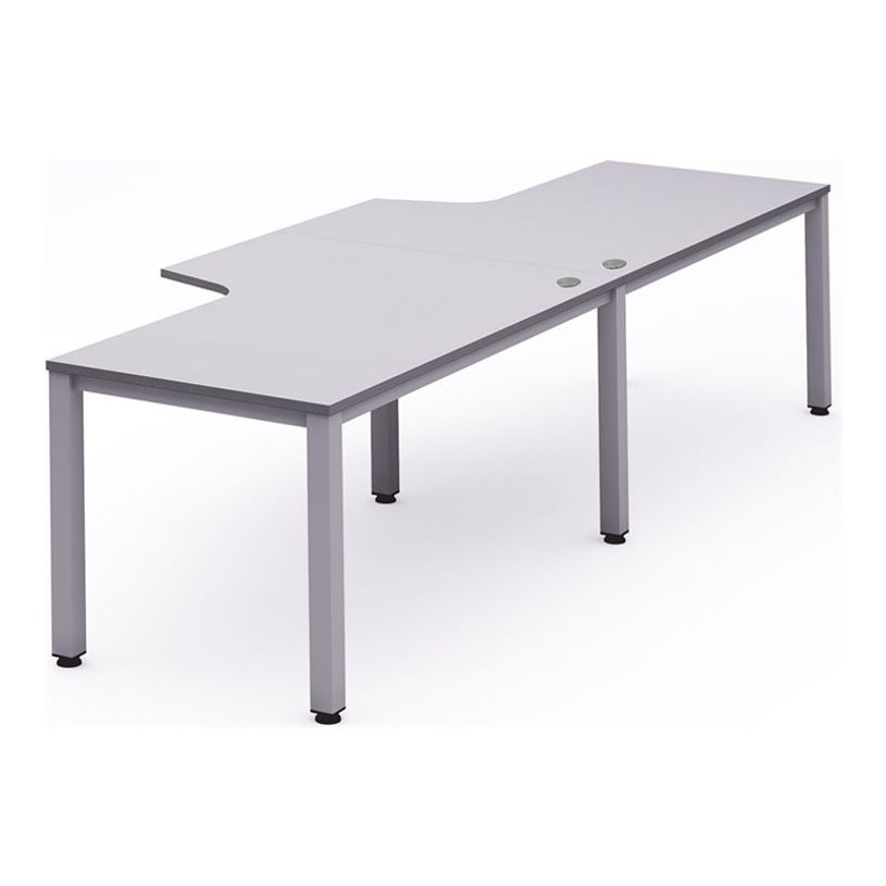 8427951992666-Rocada Executive - bureau double - L360 cm - plateau gris - pied aluminium-P_405224890_1-0