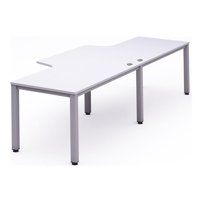 8427951992680-Rocada Executive - bureau double - L360 cm - plateau blanc - pied aluminium-P_405224891_1-0