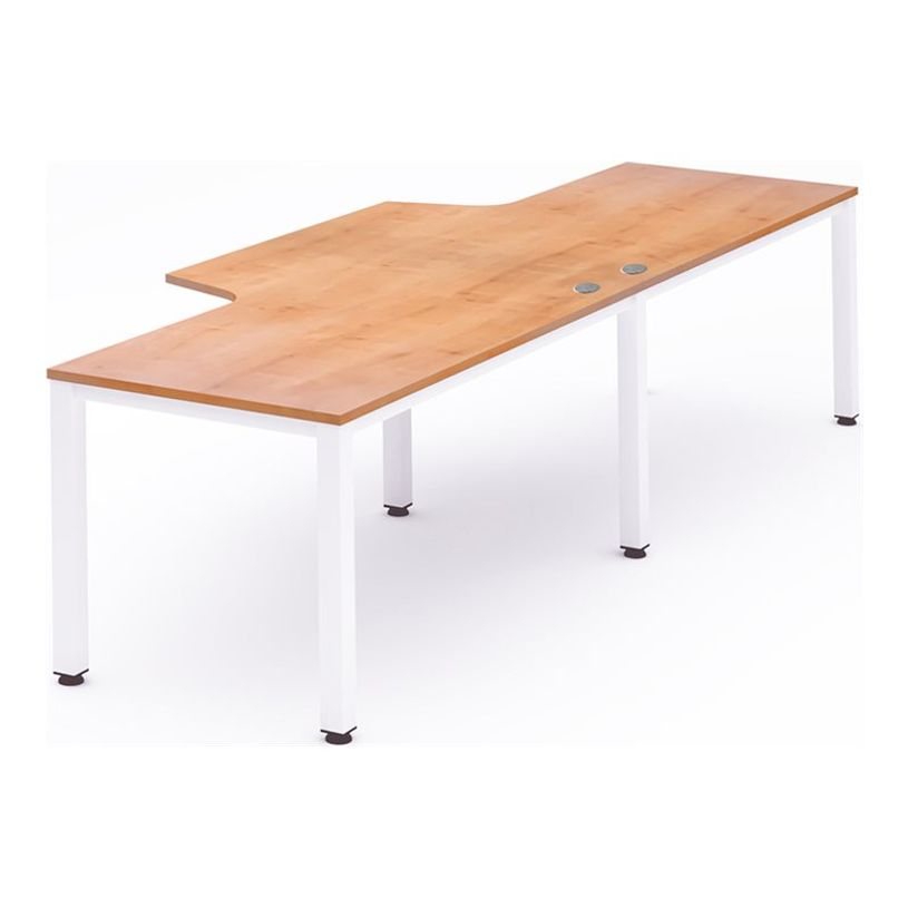 8427951221278-Rocada Executive - bureau double - L360 cm - plateau chêne - pied blanc-P_405224896_1-0