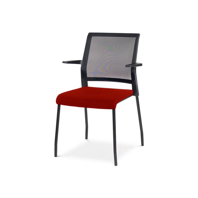 8427951072719-rocada Ergoline - Chaise - visiteur - accoudoirs - métal - rouge, noir époxy-P_405224946_1-0