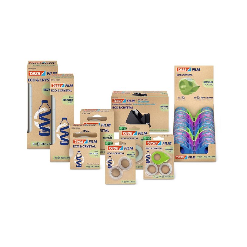 4063565252457-Tesafilm® Eco & Crystal – Tour de 8 Rouleaux 33 m x 19 mm - Ruban Adhésif Transparent Haute Qualité, 90 % PET Recy-P_405224980_8-6