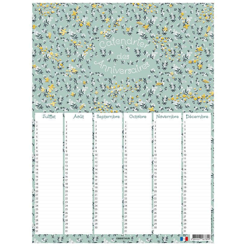 3664447167800-Petites Fleurs - calendrier anniversaires 32 × 42--1
