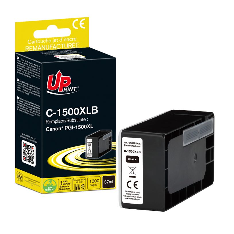 3584770912857-Cartouche remanufacturée Canon PGI-1500XL - noir - Uprint--2