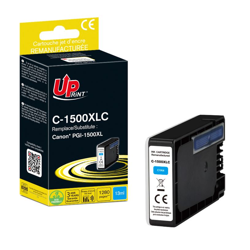 3584770912864-Cartouche remanufacturée Canon PGI-1500XL - cyan - Uprint--2