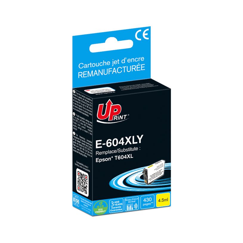 3584770912833-Cartouche remanufacturée Epson 604XL Ananas - jaune - Uprint--0