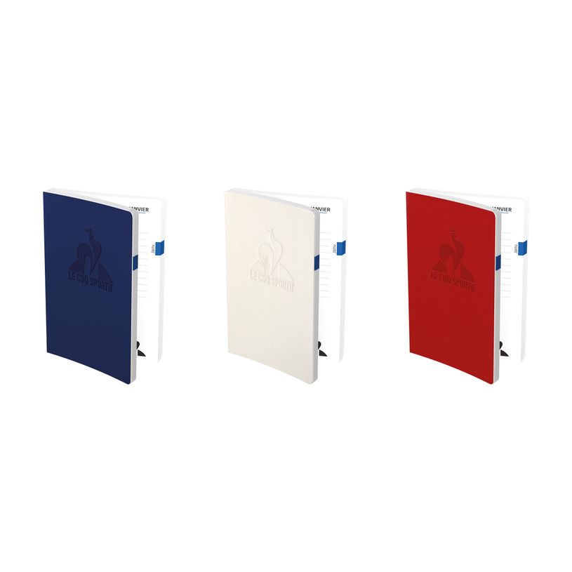 3147280296307-Agenda Scolaire LE COQ SPORTIF avec logo embossé 12x17 cm – 3 décors - Hamelin--0