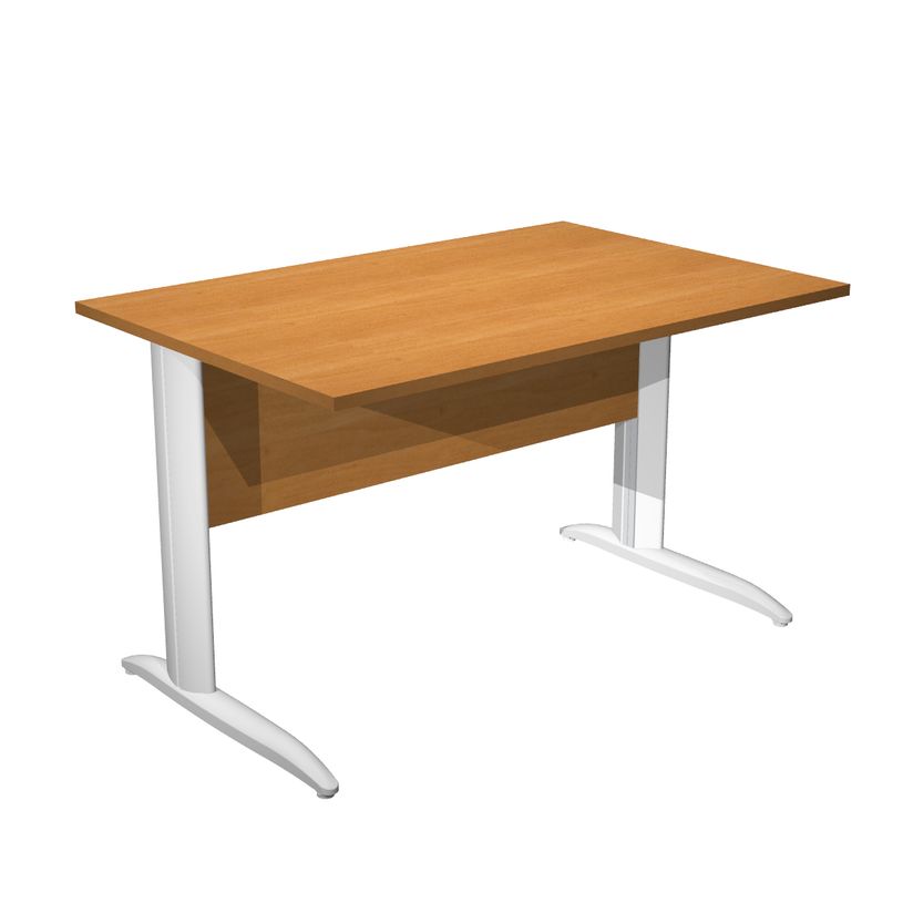 0404052255096-Bureau droit Trend - L120 - Pieds métals - plateau imitation aulne - pied blanc-P_405225509_1-0