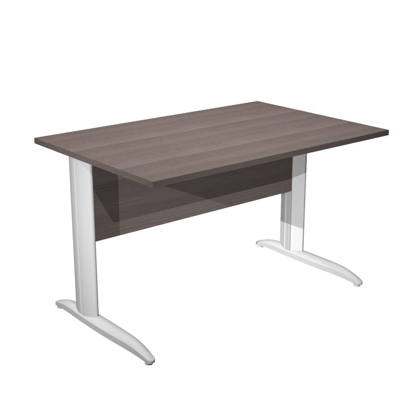 0404052255171-Bureau droit Trend - L120 - Pieds métals - plateau imitation frêne Toscan - pied blanc-P_405225517_1-0