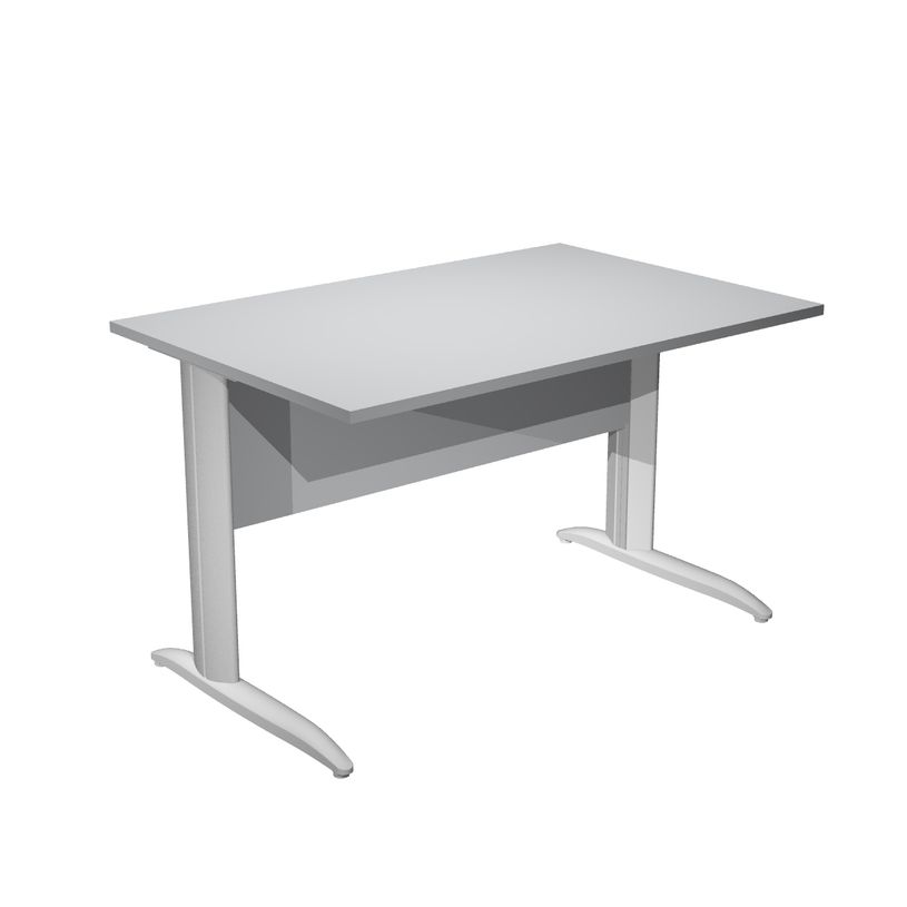 0404052255270-Bureau droit Trend - L120 - Pieds métals - plateau gris - pied alu-P_405225527_1-0
