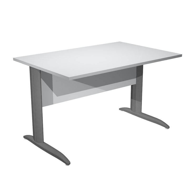 0404052255614-Bureau droit Trend - L140 - Pieds métals - plateau gris - pied anthracite-P_405225561_1-0