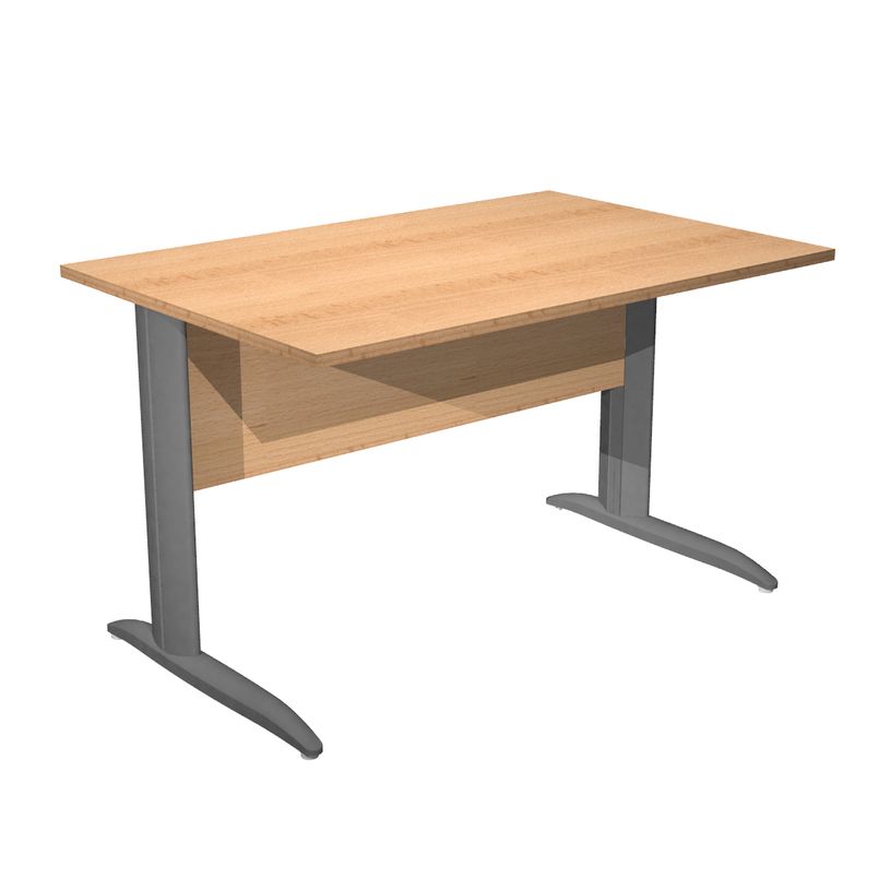 0404052255980-Bureau droit Trend - L160 - Pieds métals - plateau imitation hêtre - pied anthracite-P_405225598_1-0