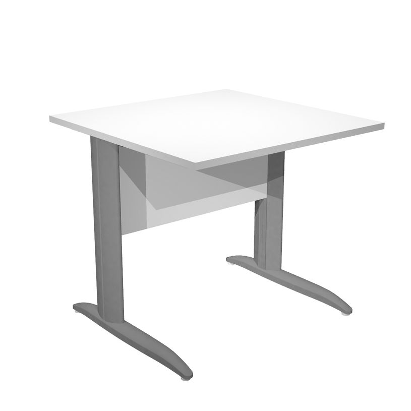 0404052256062-Bureau droit Trend - L80 - Pieds métals - plateau blanc - pied anthracite-P_405225606_1-0