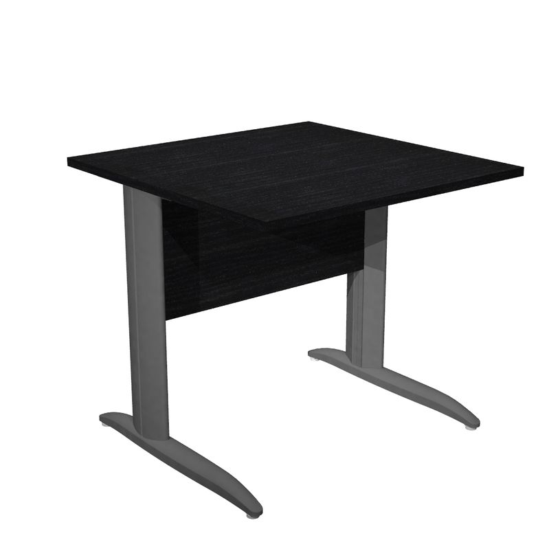 0404052256185-Bureau droit Trend - L80 - Pieds métals - plateau imitation frêne noir - pied anthracite-P_405225618_1-0