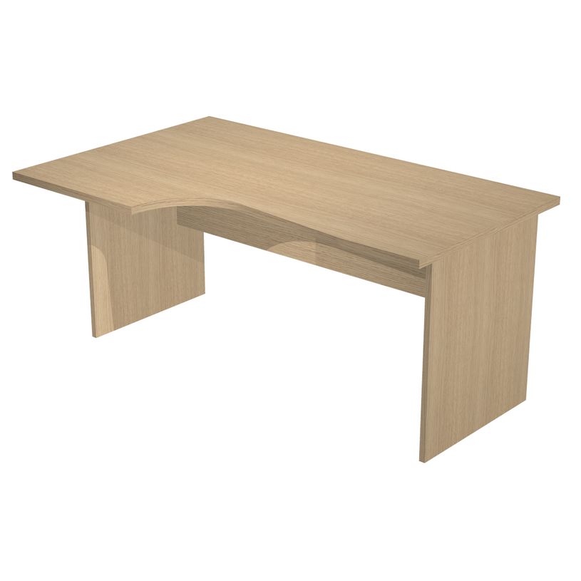 0404052257519-Bureau compact Trend - L160 cm - retour à gauche - pieds panneaux - plateau imitation ch