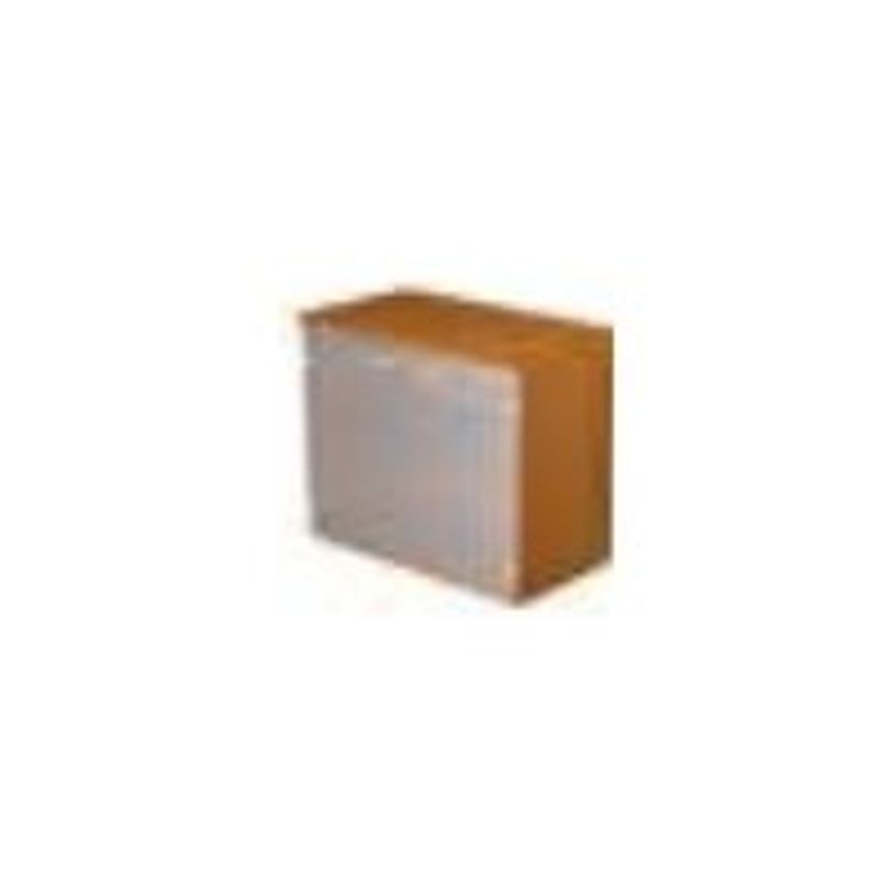 0404052257632-Bibliothèque basse Trend - L80xP35xH72 cm - 2 portes en verre dépoli - gris-P_405225763_1-0