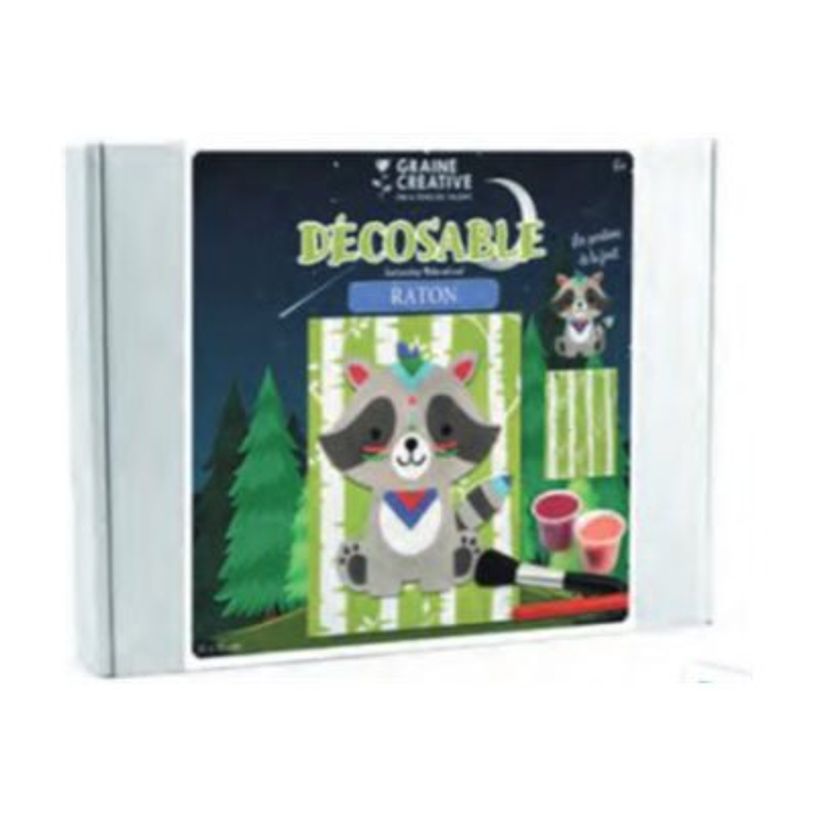 3532431501247-Graine Creative Décosable - Kit de travaux créatifs - racoon - 30 x 40 cm-P_405225877_1-0