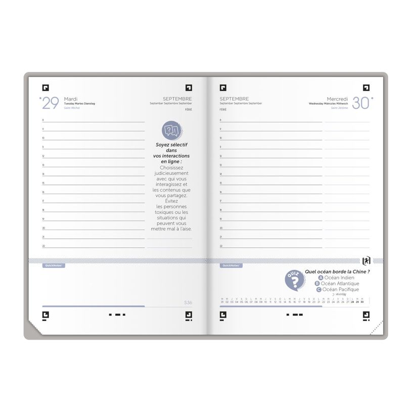 3147280260469-Agenda Oxford Easybook Oceanis - 12 x 18 cm  1 jour par page - Noir - Hamelin -P_405225926_5-3