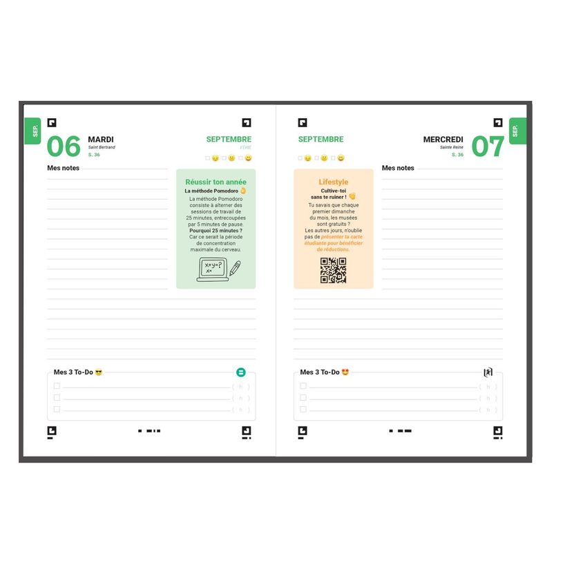 3147280282638-Agenda Oxford Sherpas 15 x 20 cm -  1 jour par page Menthe - Hamelin -P_405225940_4-2