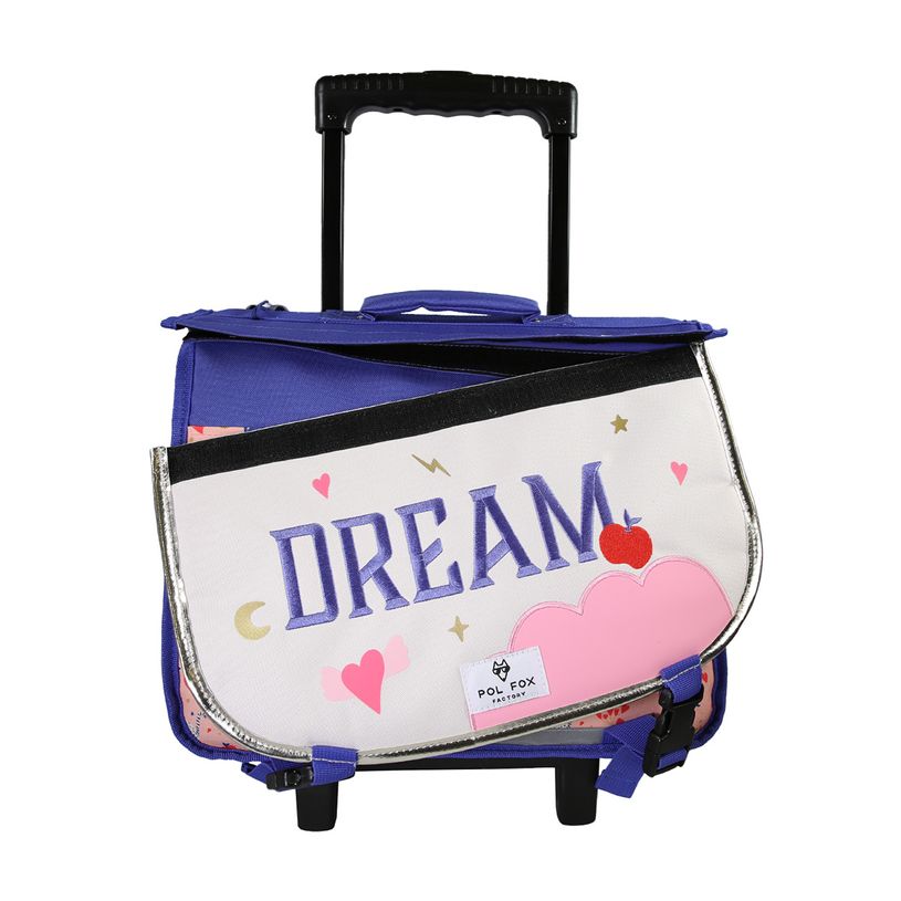 3663842008701-Cartable a roulettes 38  cm Dream- 2 compartiments- rose-  Pol Fox-P_405225976_2-1