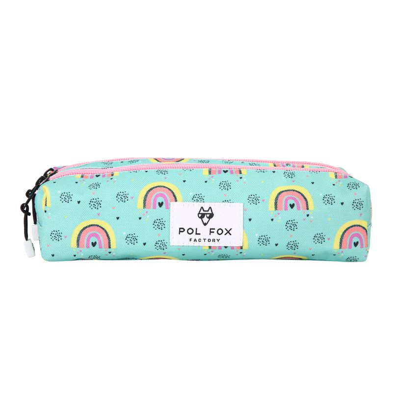 3663842008893-Trousse rectangulaire Rainbow- 2 compartiments- vert turquoise- Pol Fox-P_405225988_1-0