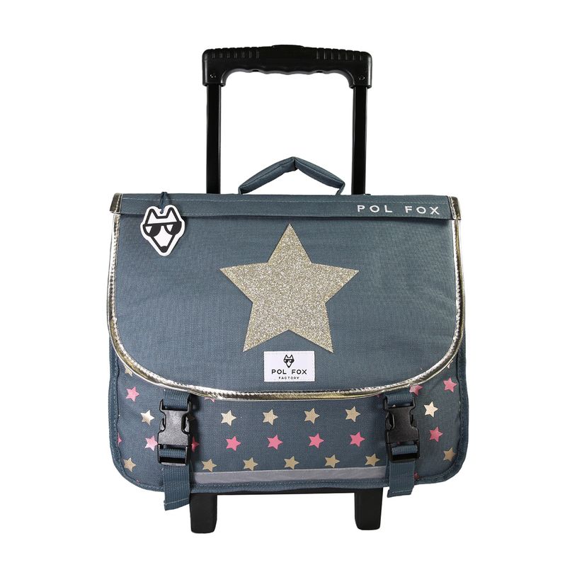 3663842008978-Cartable a roulettes 38 cm Wonder Fox- 2 compartiments- gris-  Pol Fox-P_405225991_4-3