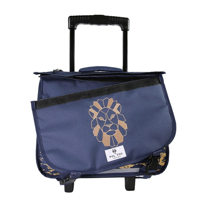 3663842009029-Cartable a roulettes 38 cm Lion- 2 compartiments- marine-  Pol Fox-P_405225995_2-1