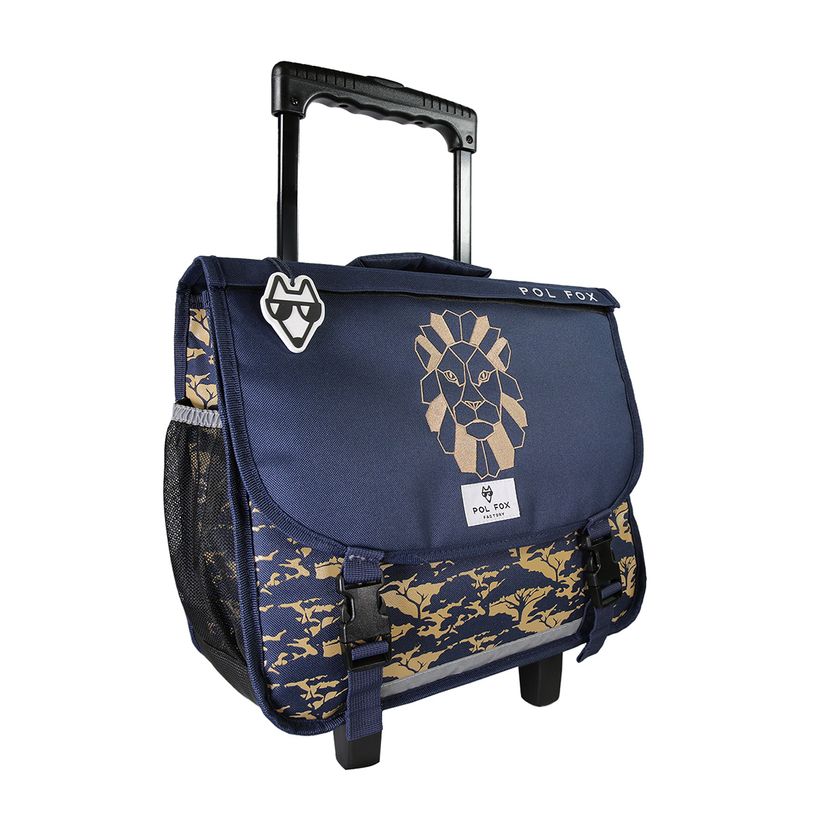 3663842009029-Cartable a roulettes 38 cm Lion- 2 compartiments- marine-  Pol Fox-P_405225995_3-2