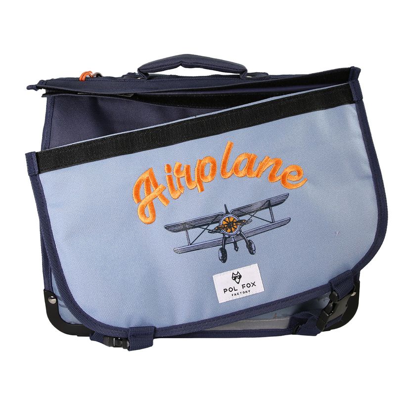 3663842009067-Cartable 38 cm Airplane- 2 compartiments- bleu-  Pol Fox-P_405225999_2-1
