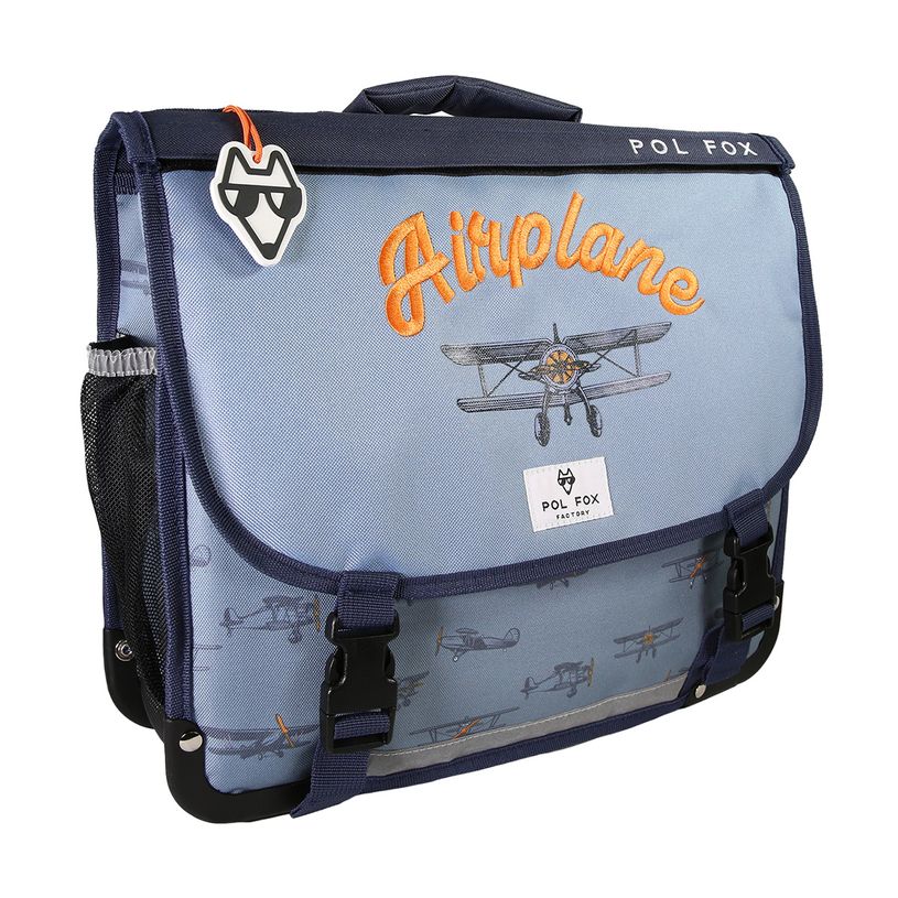 3663842009067-Cartable 38 cm Airplane- 2 compartiments- bleu-  Pol Fox-P_405225999_3-2