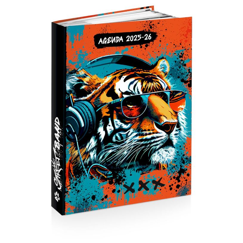 3661507055046-Agenda rembordé Humanimals Street - 1 jour par page - 12x17 cm - 3 décors assortis - Kid'Abord--0