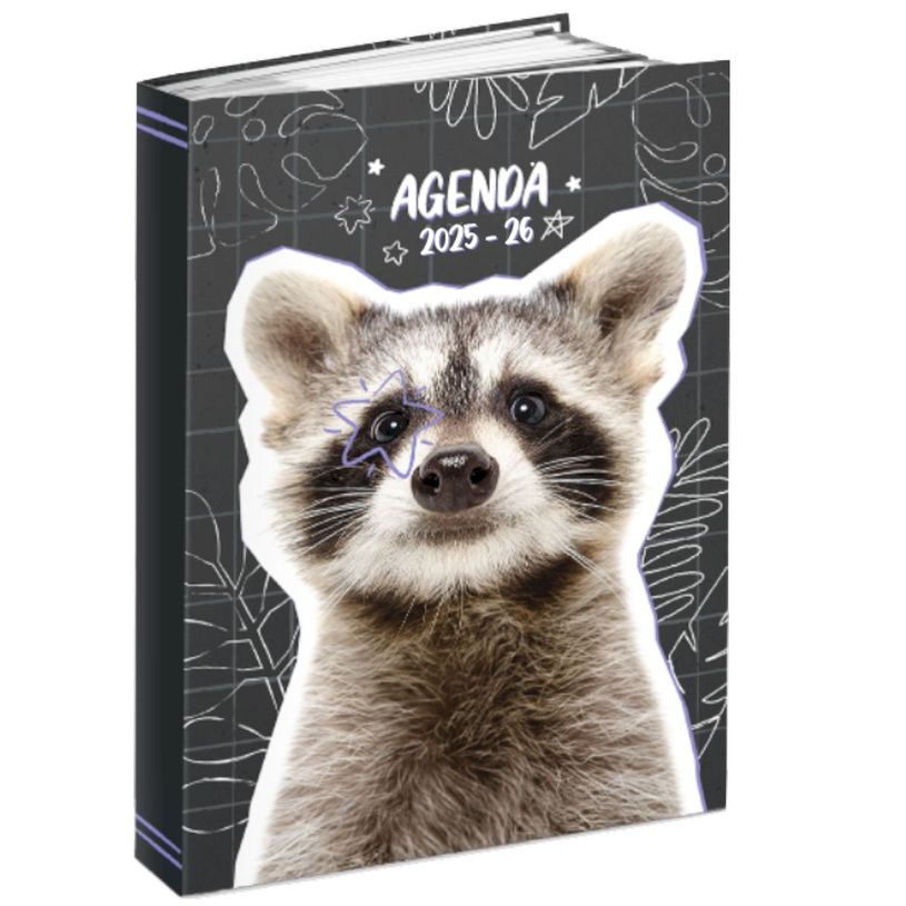 3661507015286-Agenda rembordé Funny Animals - 1 jour par page - 12x17 cm - 3 décors assortis - Kid'Abord--2