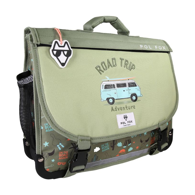3663842009104-Cartable 35 cm Road Trip- 2 compartiments- vert-  Pol Fox-P_405226002_3-2