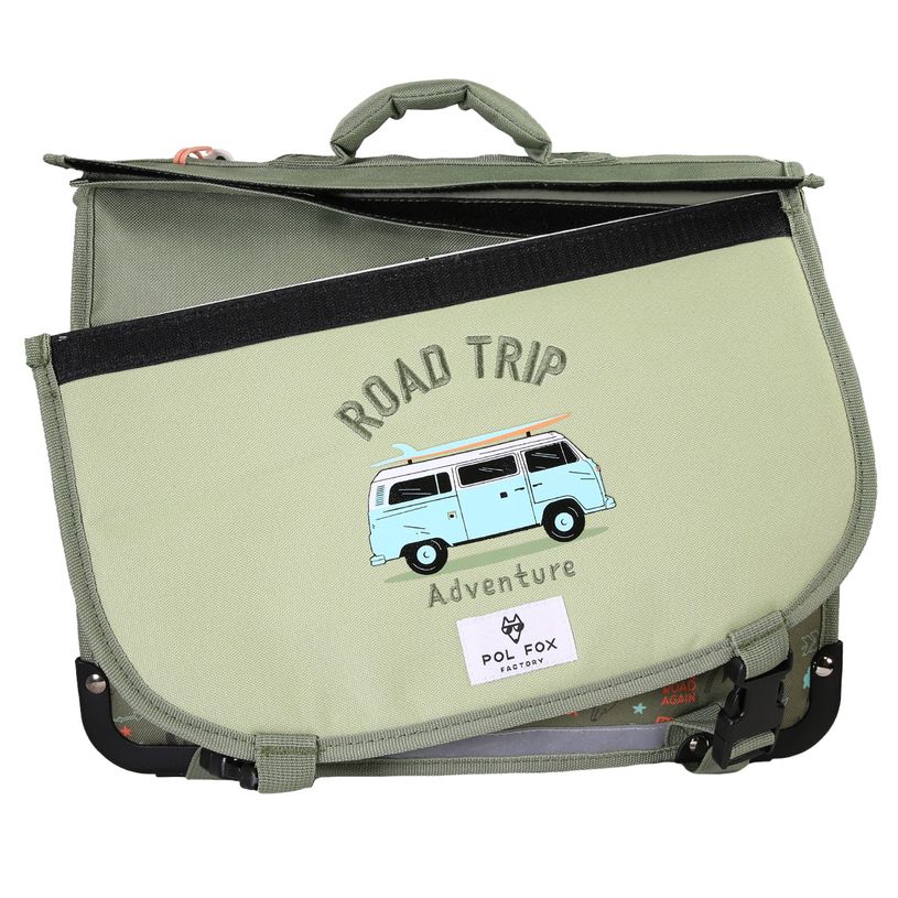3663842009111-Cartable 38 cm Road Trip- 2 compartiments- vert-  Pol Fox-P_405226003_2-1