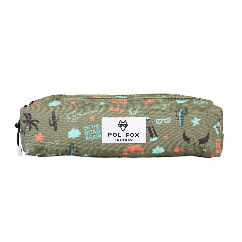 3663842009142-Trousse rectangulaire  Road Trip- 2 compartiments- vert- Pol Fox-P_405226005_1-0