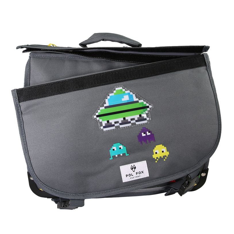 3663842009173-Cartable 41 cm Space Invader- 2 compartiments- gris- Pol Fox-P_405226007_2-1