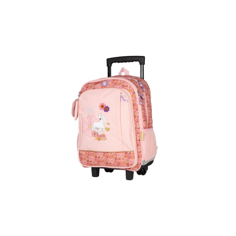 3661507562124-Sac à dos à roulettes BELLA SARA DREAM FLOWERS-2 compartiments- rose- Kid'Abord-P_405226014_2-1