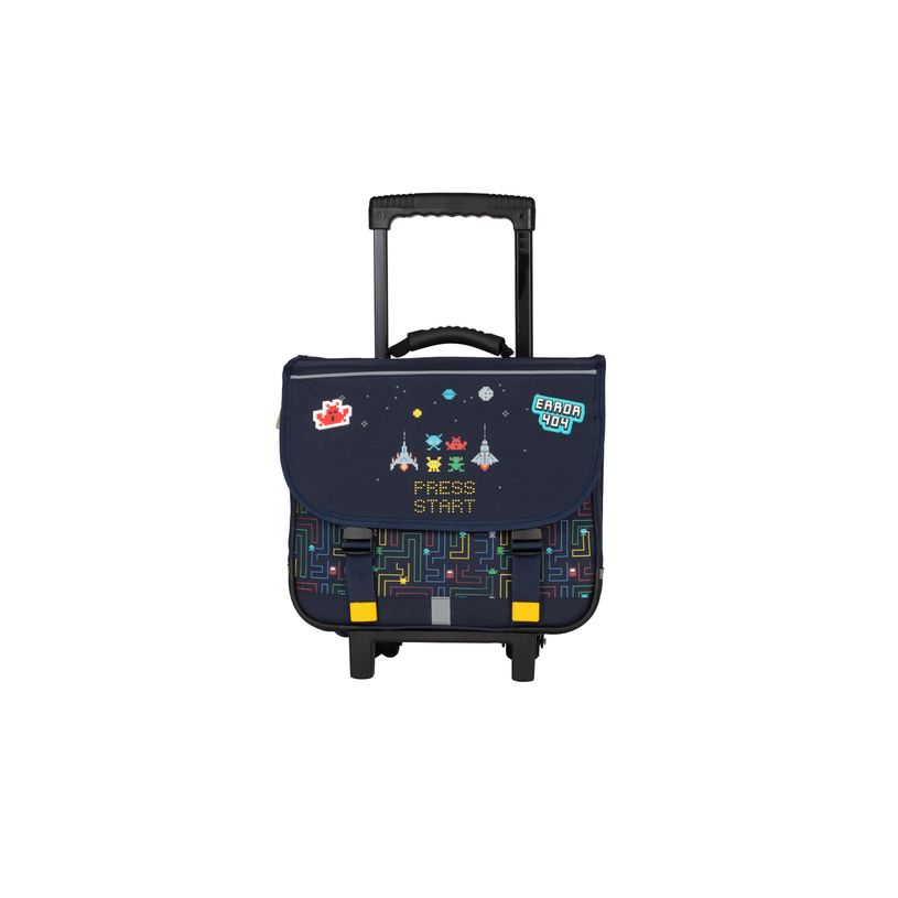 3661507064079-Cartable à roulettes KIP PRESS START-2 compartiments-marine- Kid'Abord -P_405226096_1-0