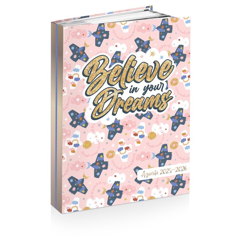 3661507055046-Agenda FLOWER POWER FANTAISIE- 12 x 17 cm - 2 modèles au choix - Kid'Abord-P_405226130_1-0