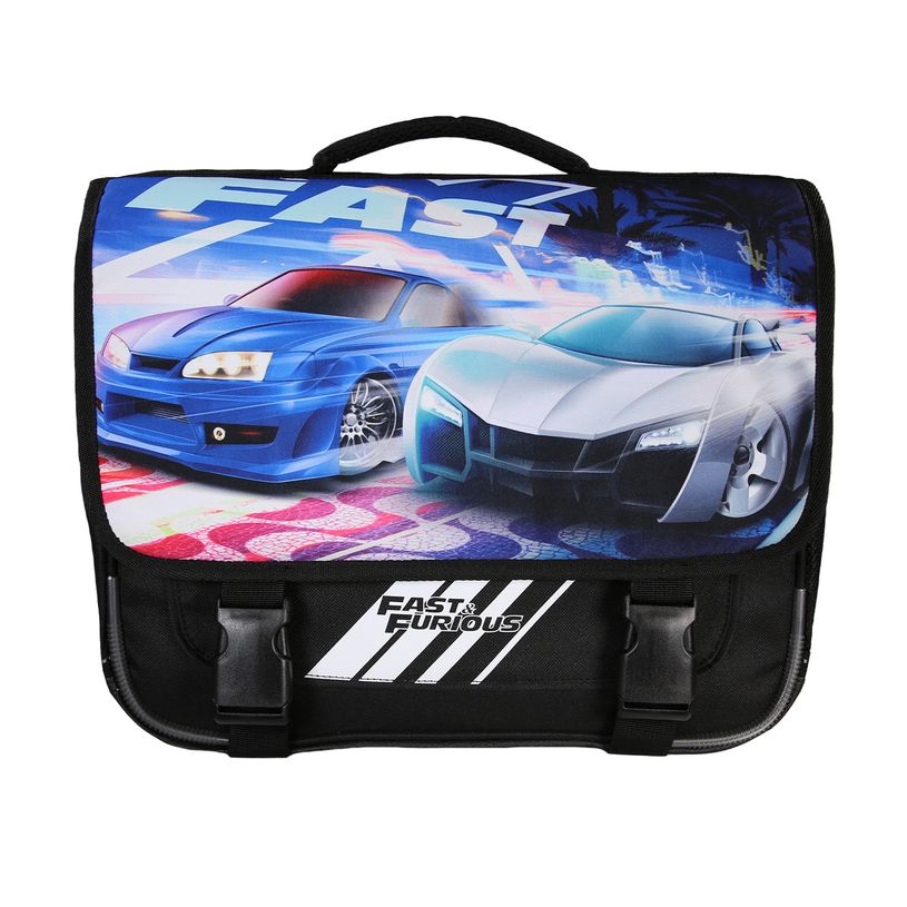 3666311028774-Cartable Fast and Furious - 38cm -  2 compartiments - noir - Bagtrotter-P_405226241_1-0