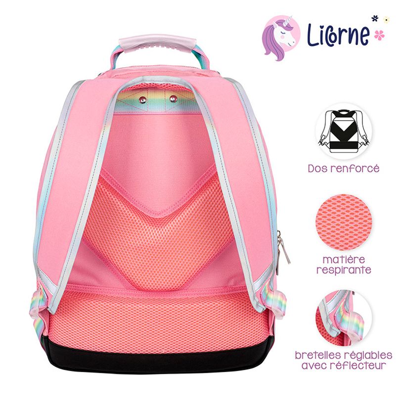 3135256244315-Sac à dos Licorne - 2 compartiments - Rose - Viquel-P_405226369_4-3